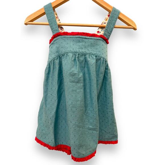 Matilda Jane Full of Wonder Girls 10 Criss Cross Ruffle Tank Top Blue Pink NWOT - Picture 3 of 8